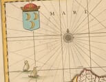 Compass Illustration detail on Old Map of Cyprus