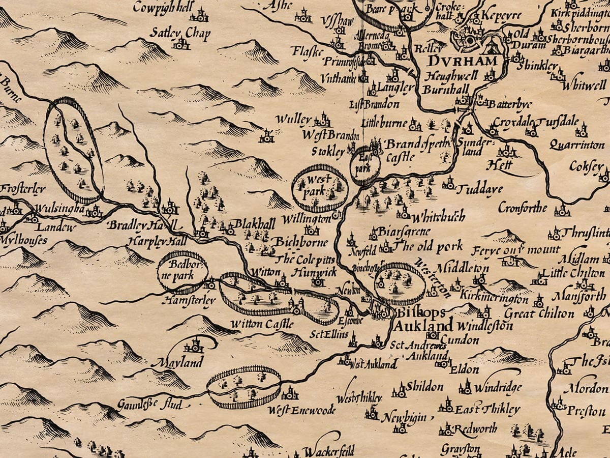 Detail from an old map of Durham