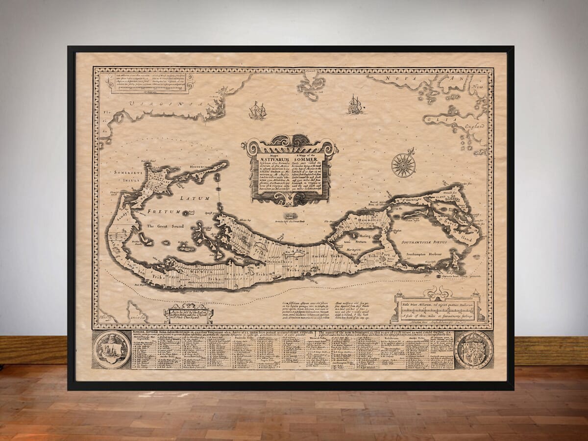 Framed Map of Sommer Islands