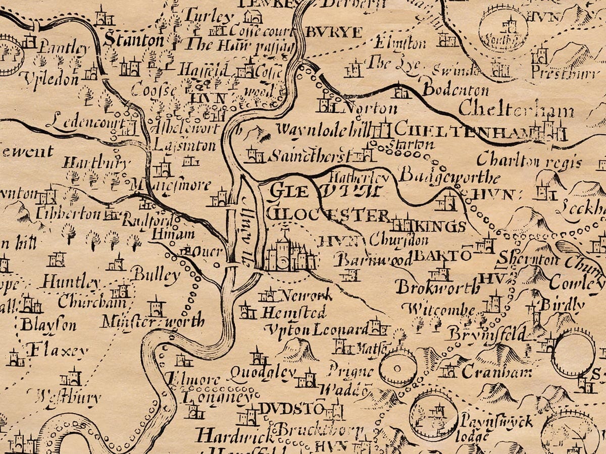 Gloucestershire | The Old Map & Clock Company