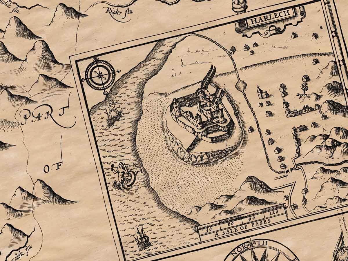 Harlech Castle early illustration