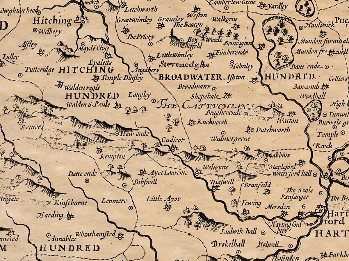 Detail from an old map of Hertfordshire