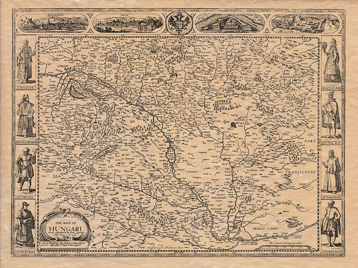 Old Map of Hungary