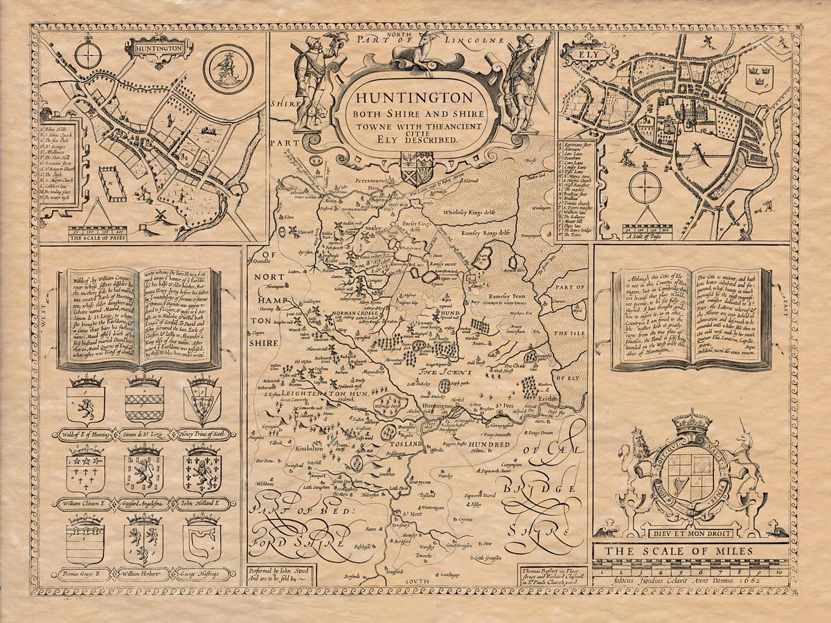 Old Map of Huntingdonshire