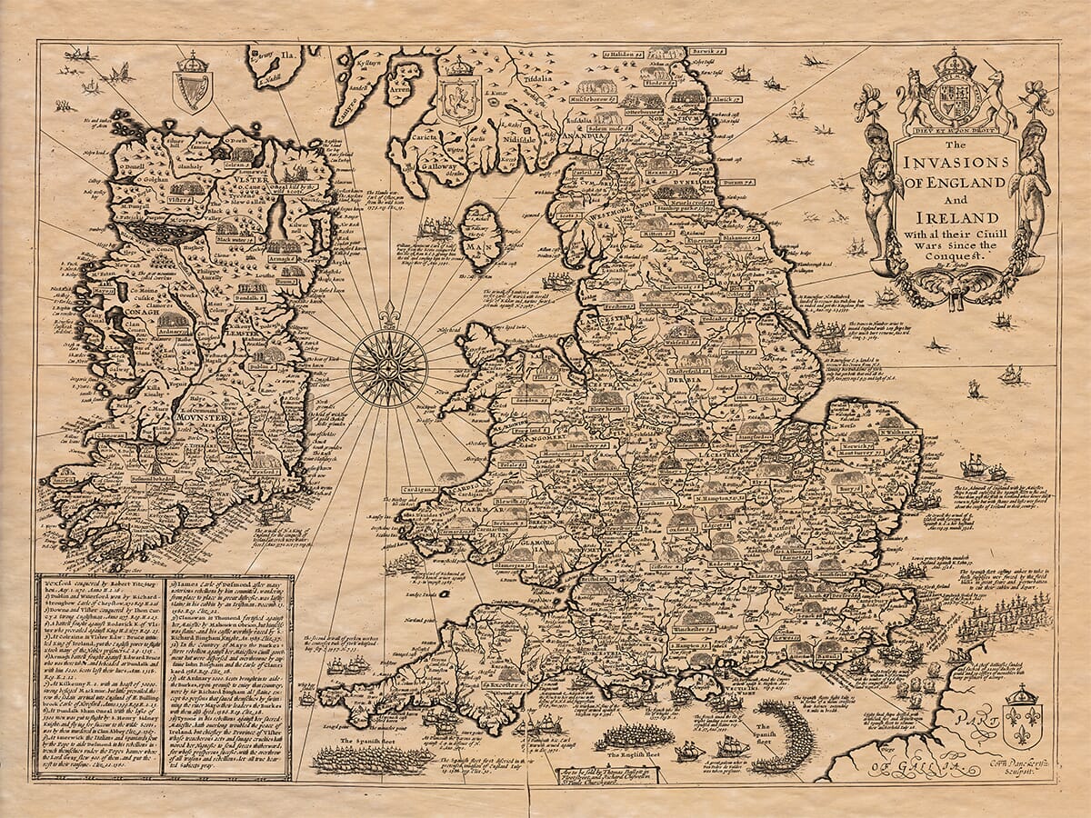 Invasions Of England Wales Ireland The Old Map Company