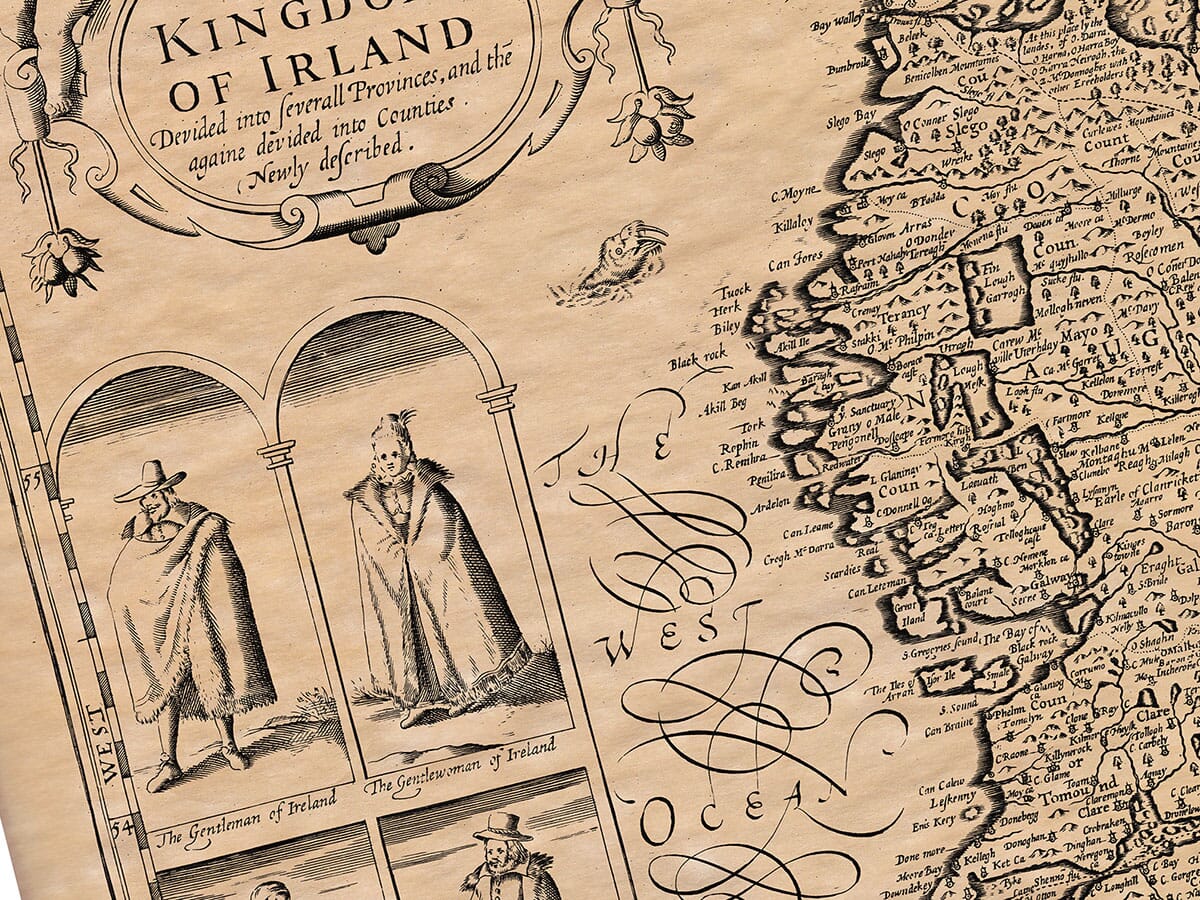 Detail from an old map of Ireland