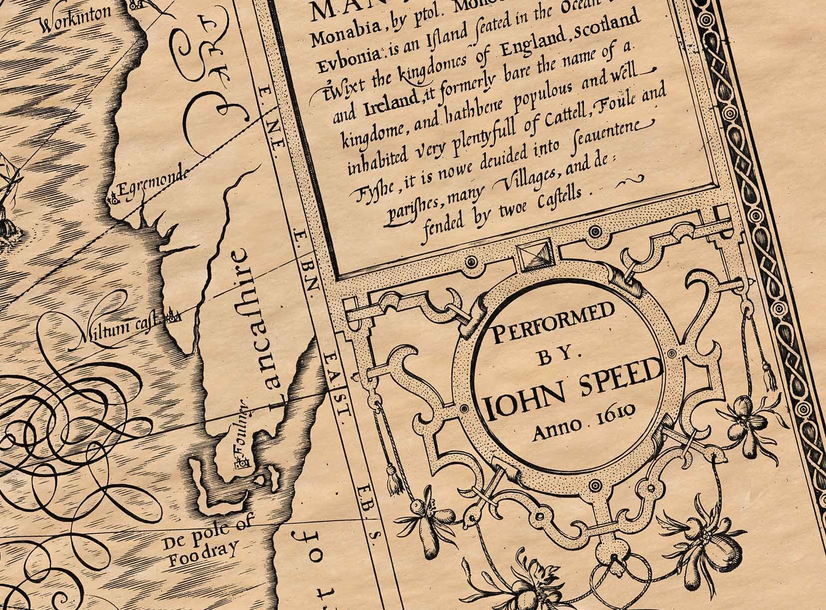 Old map of the Isle of Man