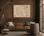 Framed display example featuring John Speed’s historic map of Hereford – print supplied unframed