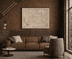 Framed display example featuring Joan Blaeu's historic map of Kent – print supplied unframed