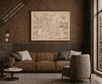 Framed display example featuring John Speed’s historic map of Lancashire – print supplied unframed
