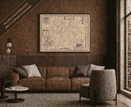 Framed display example featuring John Speed’s historic map of Leicestershire – print supplied unframed