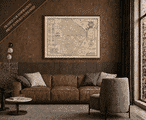 Framed display example featuring John Speed’s historic map of Lincolnshire – print supplied unframed
