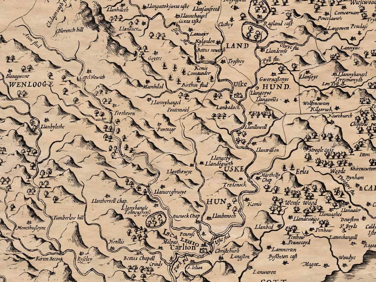 Detail from an old map of Monmouthshire