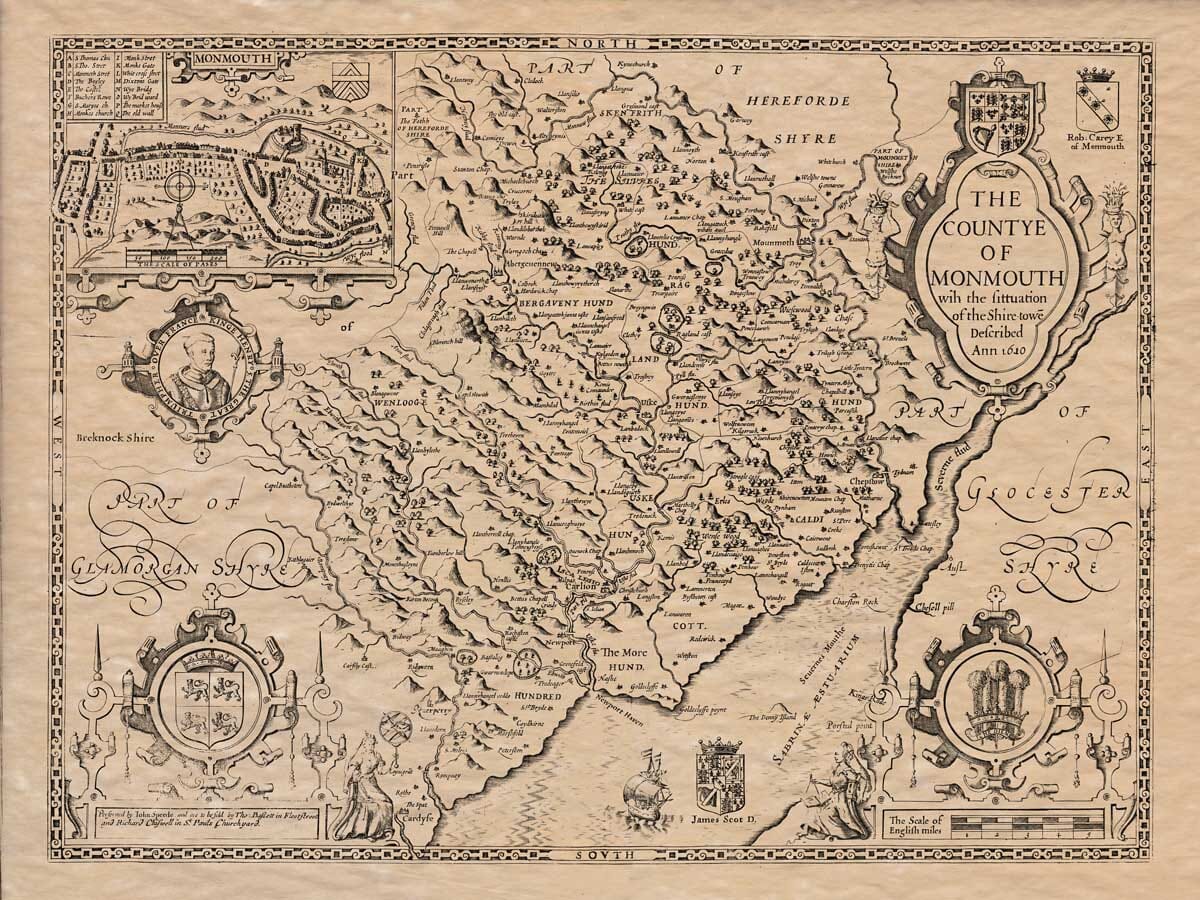 Old Map of Monmouthshire