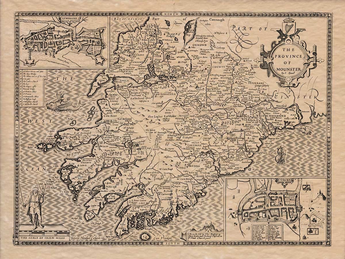An old map of Mounster Ireland