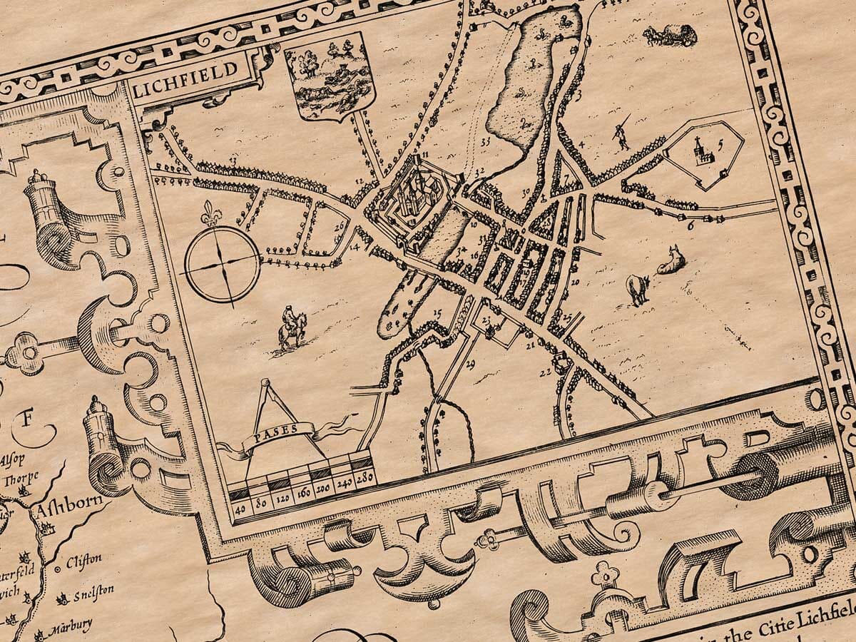 Old Town Plan of Lichfield