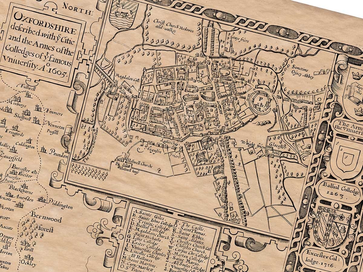 Old Town Plan of Oxford