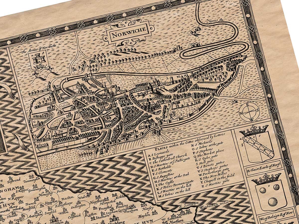 Old Town Plan Norwich