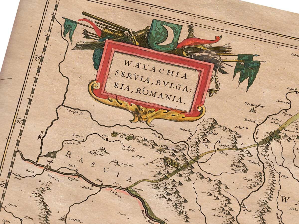 Servia, Bulgaria and Romania map detail