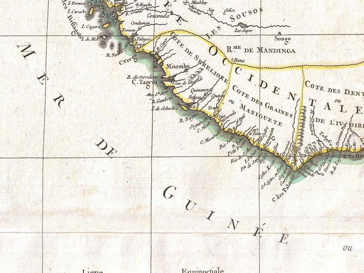 Detail from an Old Map of Cape Verde