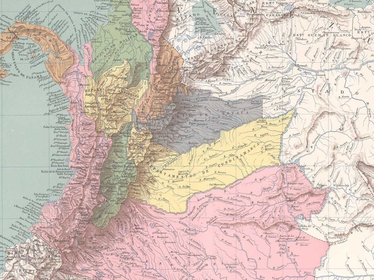 Detail from an Old Map of Columbia