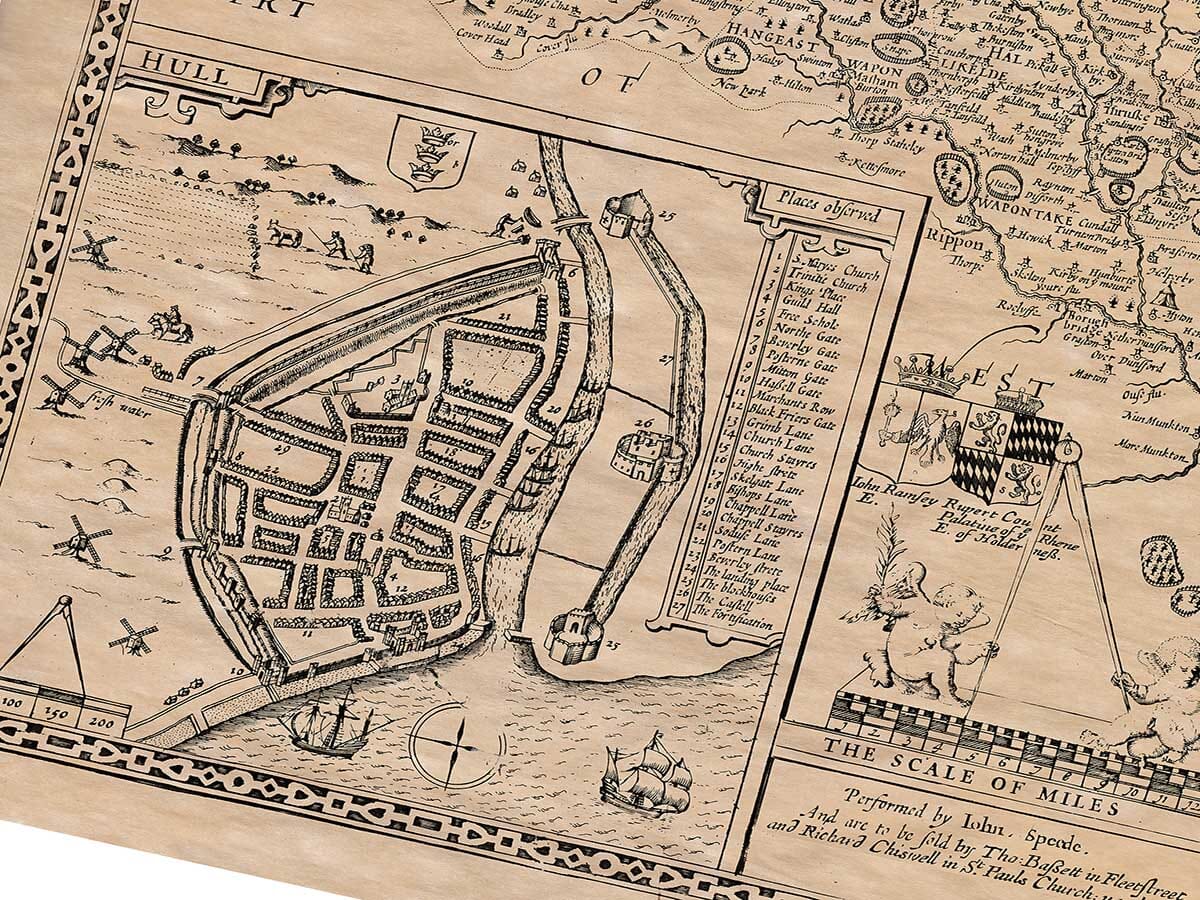 An old town plan of Hull