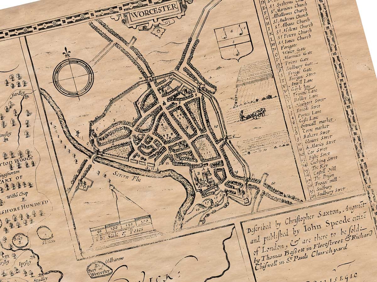 Old Town Plan of Worcester