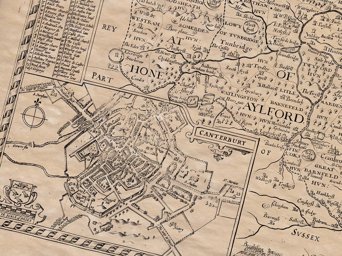 Old Town Plan of Canterbury