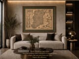 Old John Speed Map of Ireland example framed on wall