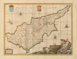 Old map of Cyprus by Willem Blaeu, 1635