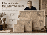 John Speed map of Northumberland shown in three print sizes