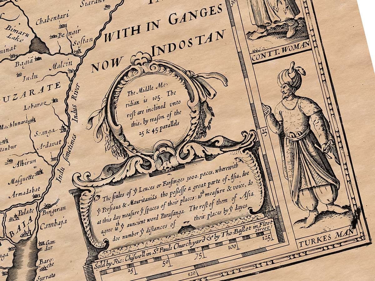 Detail from an old map of Persia