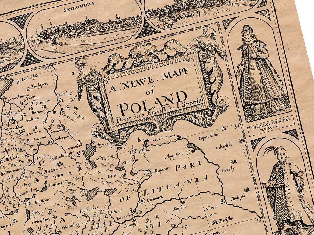Detail from an old map of Poland