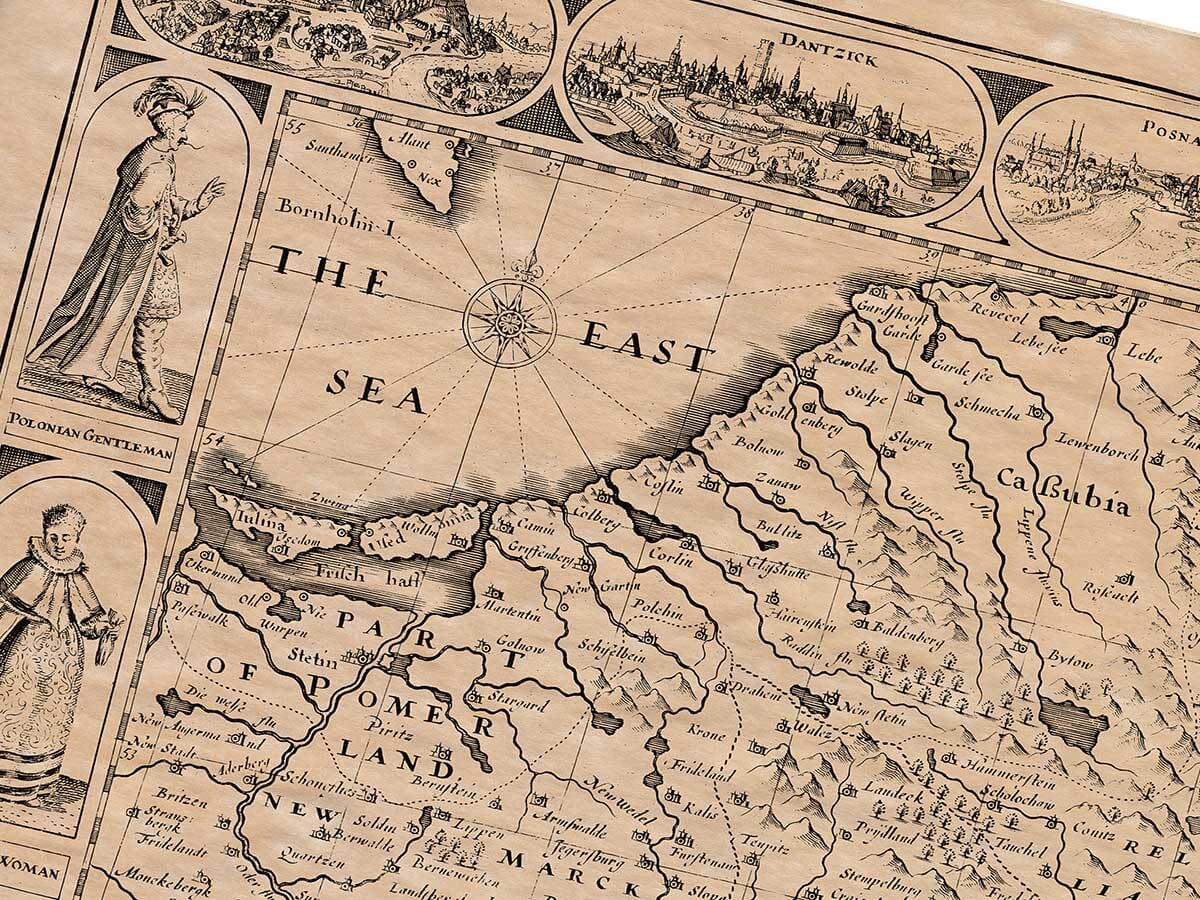 Detail from an old map of Poland