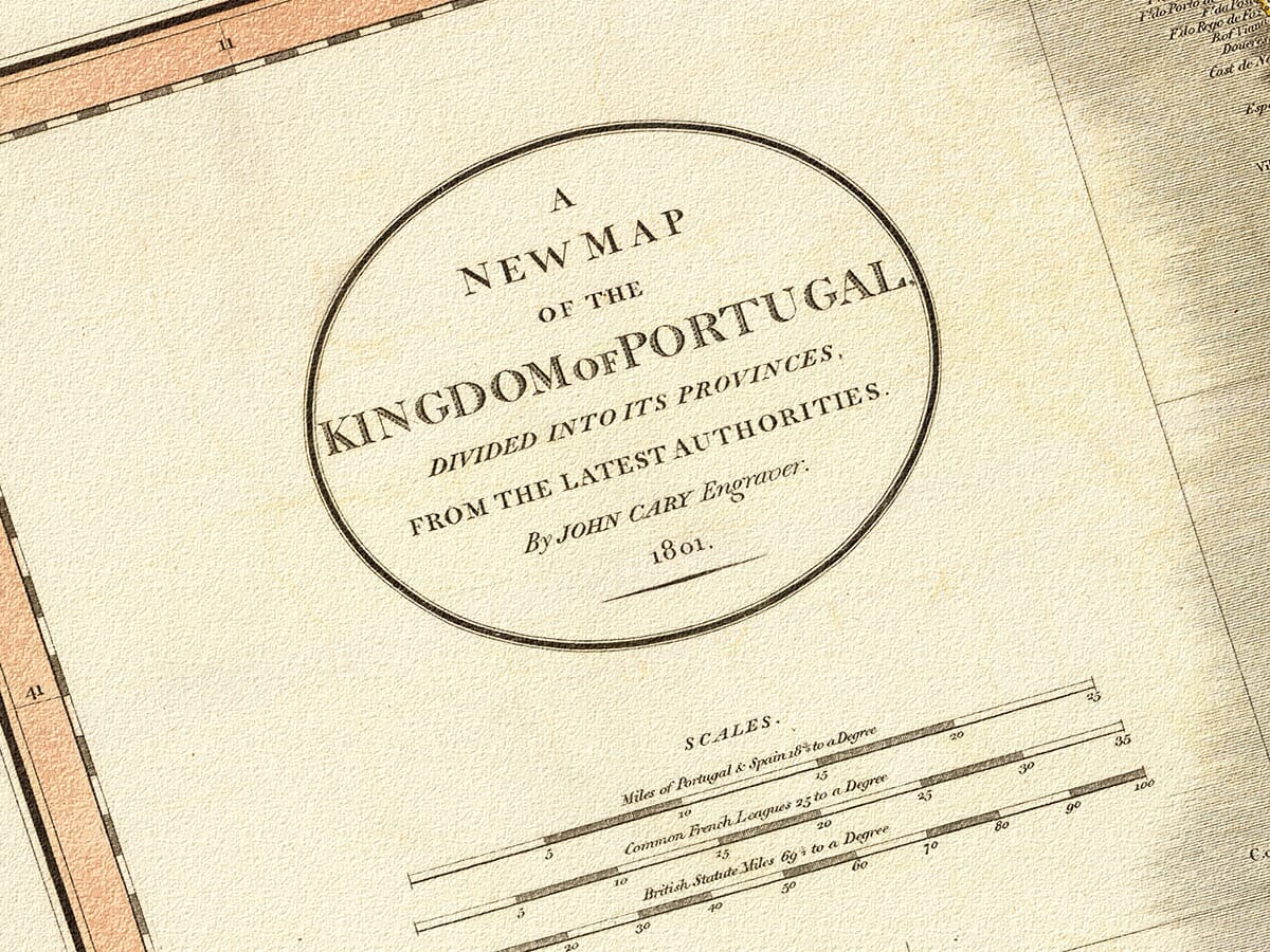 Detail from an old map of Portugal