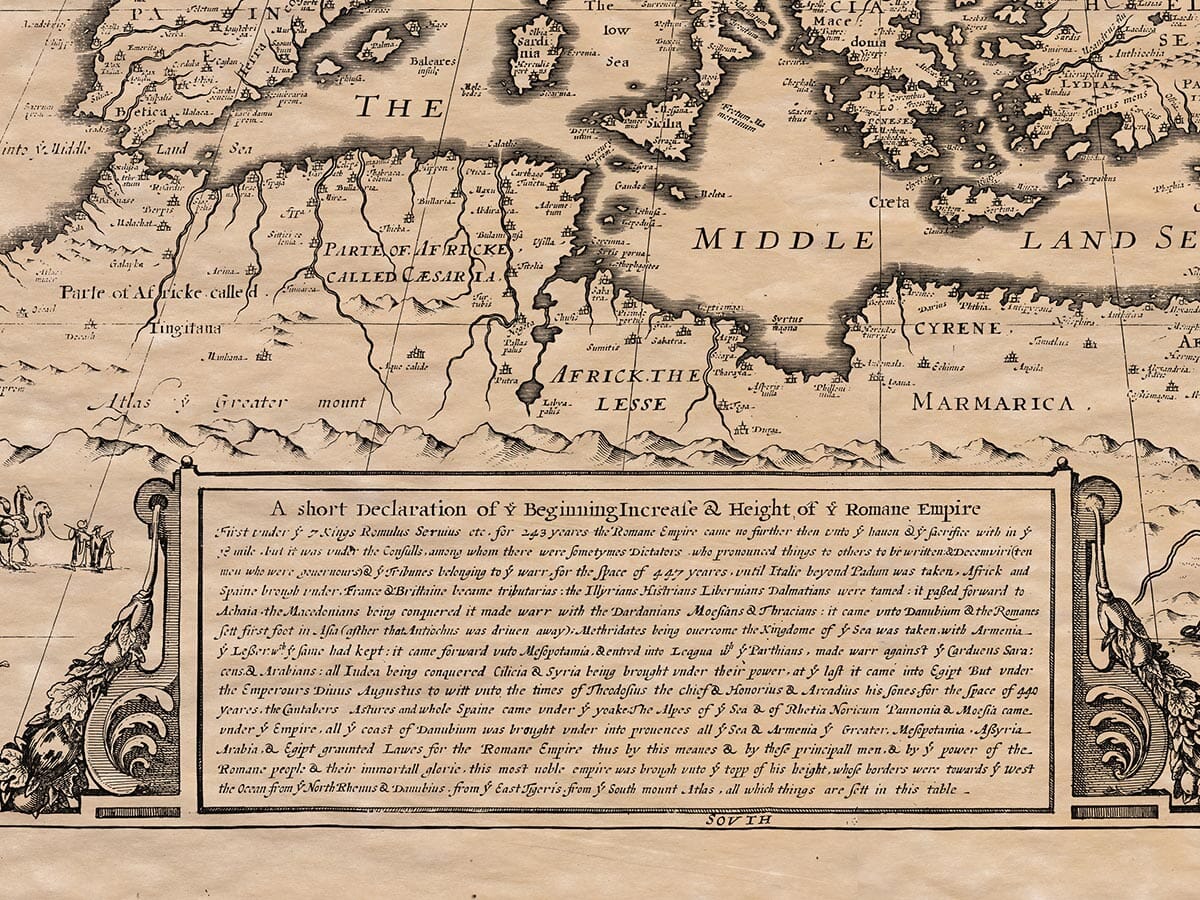 Detail from an old map of the Roman Empire