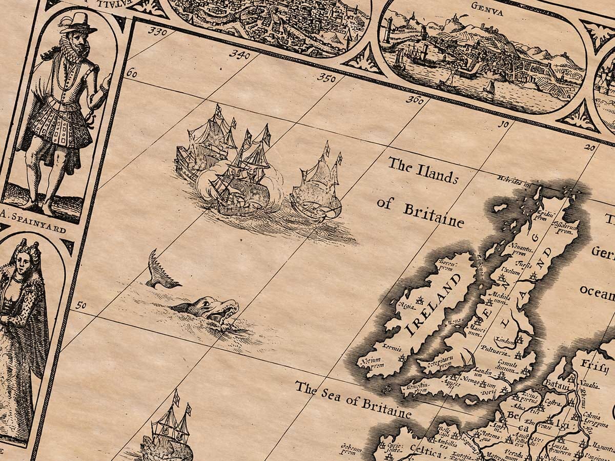 Detail from an old map of the Roman Empire