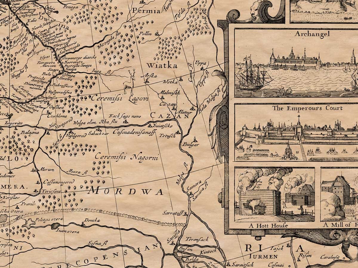 Detail from an old map of Russia