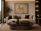 Roman Empire Map shown framed on wall
