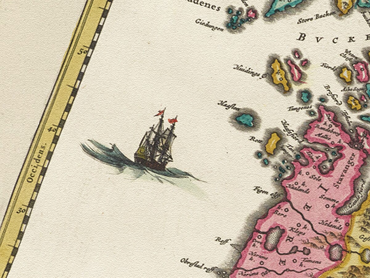 Detail from early norway map