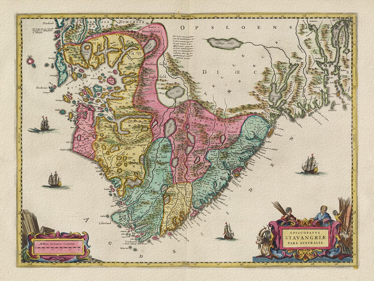 Old Map of Stavanger - Norway