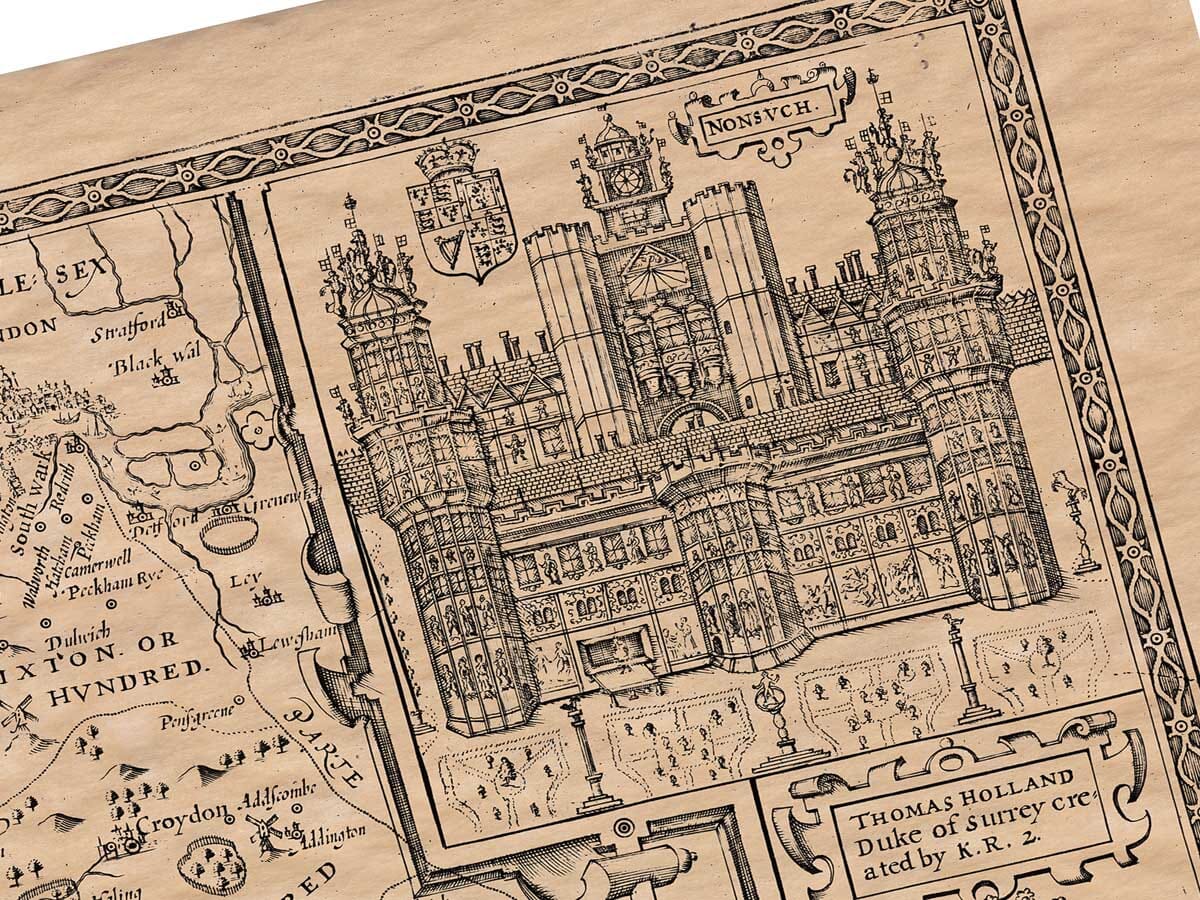Detail from an old map of Surrey