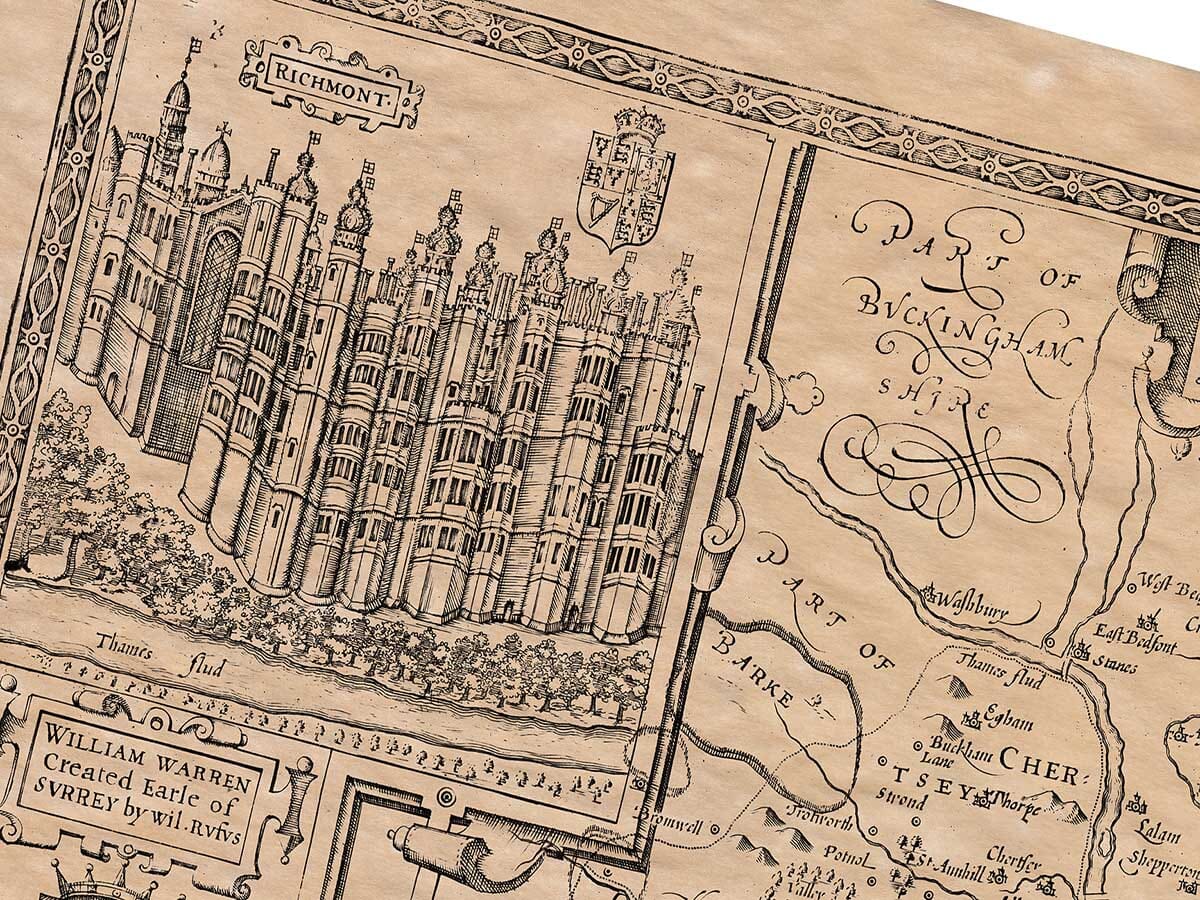 Detail from an old map of Surrey