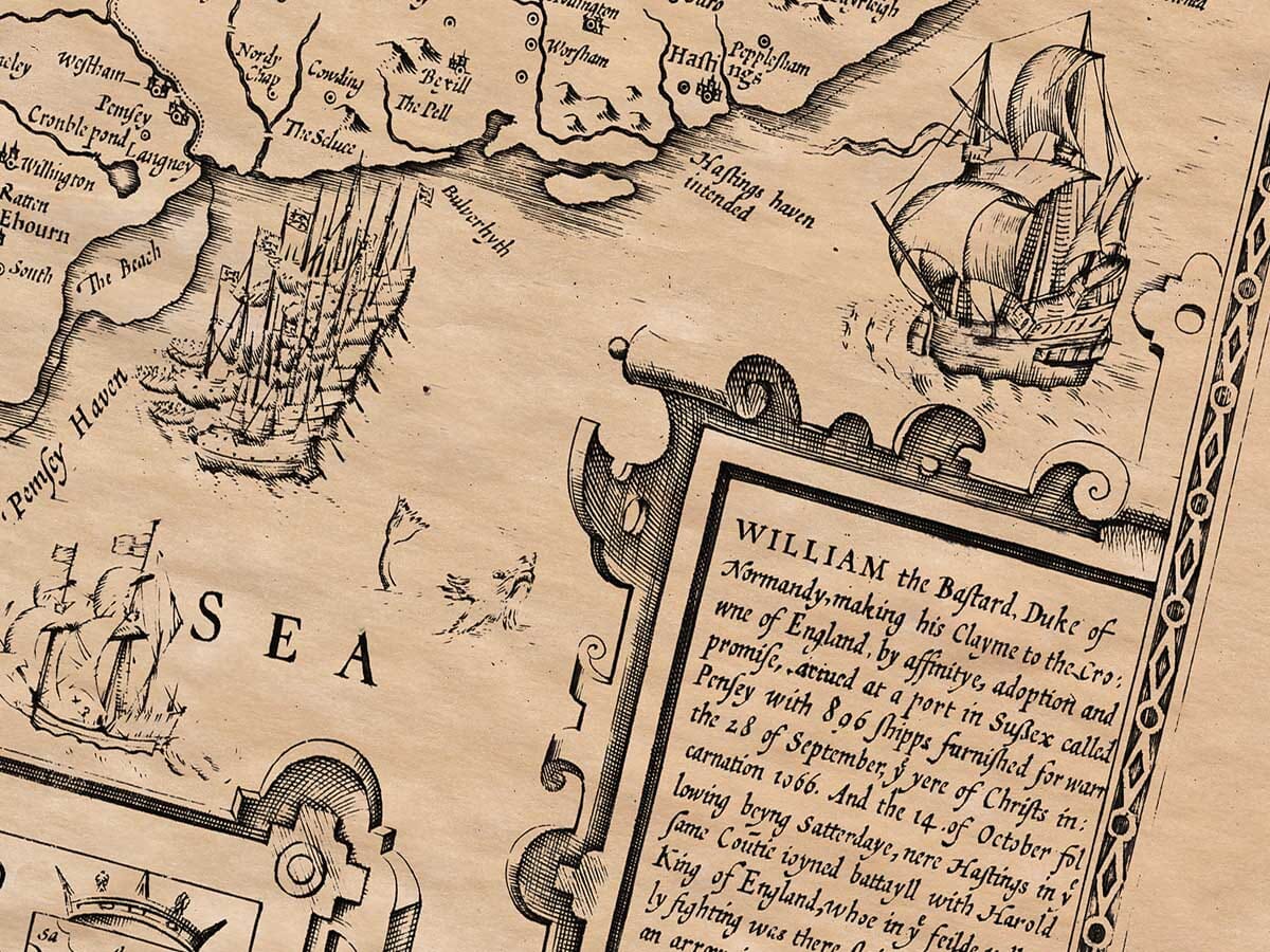 Detail from an old map of Sussex