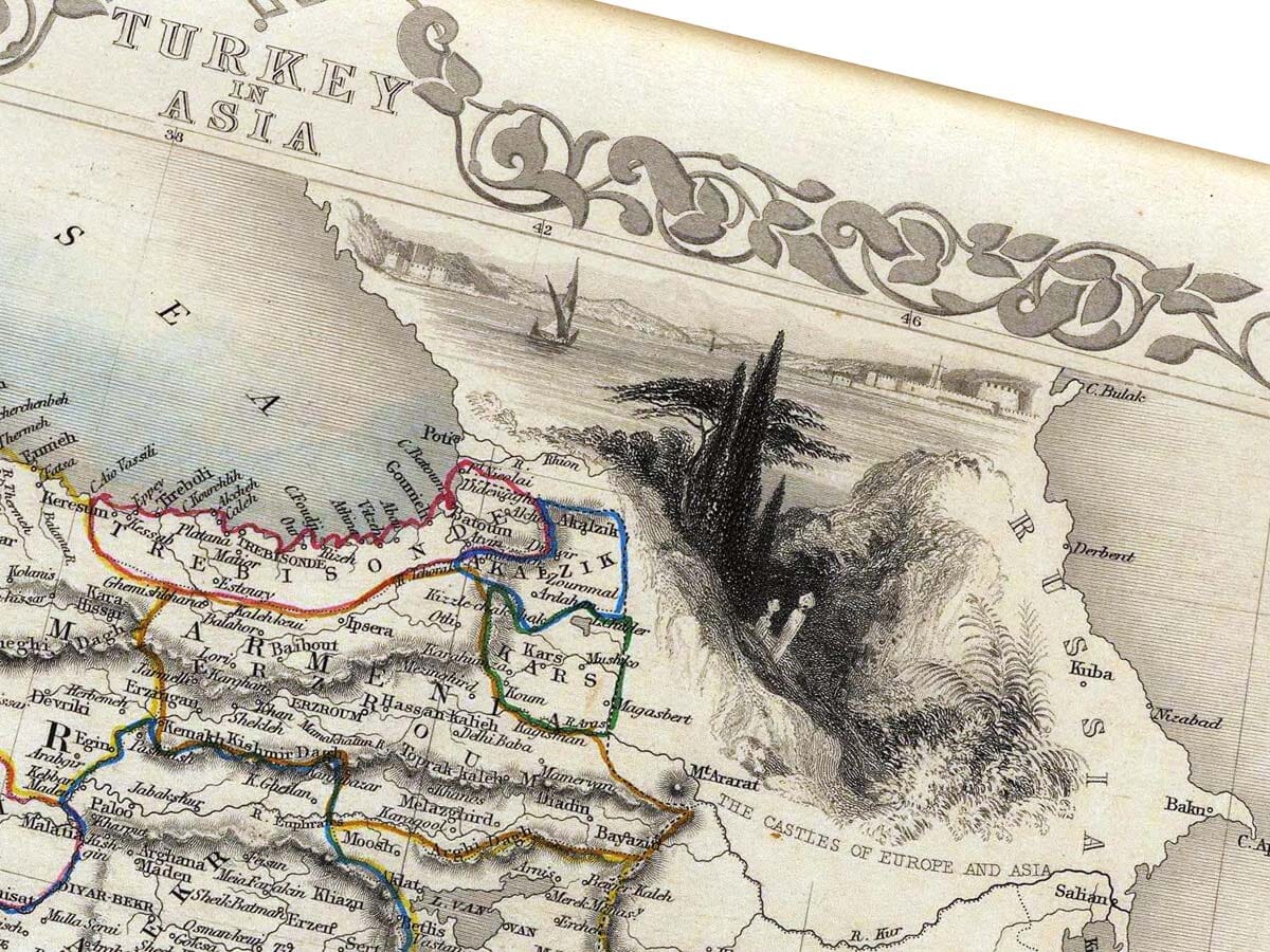 Old Map Turkey & Asia Detail