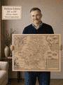 Vintage Map Hertfordshire Medium Size
