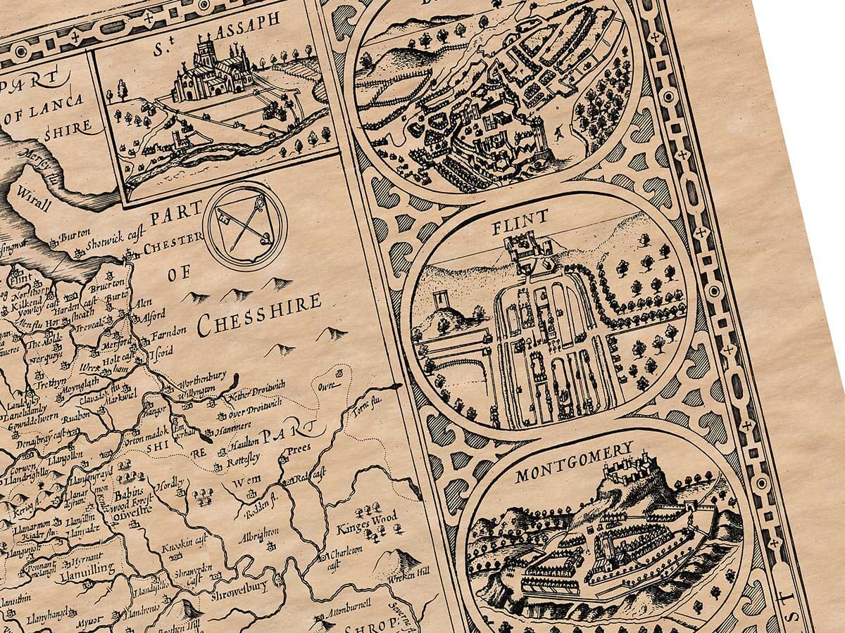 Detail from an old map of Wales