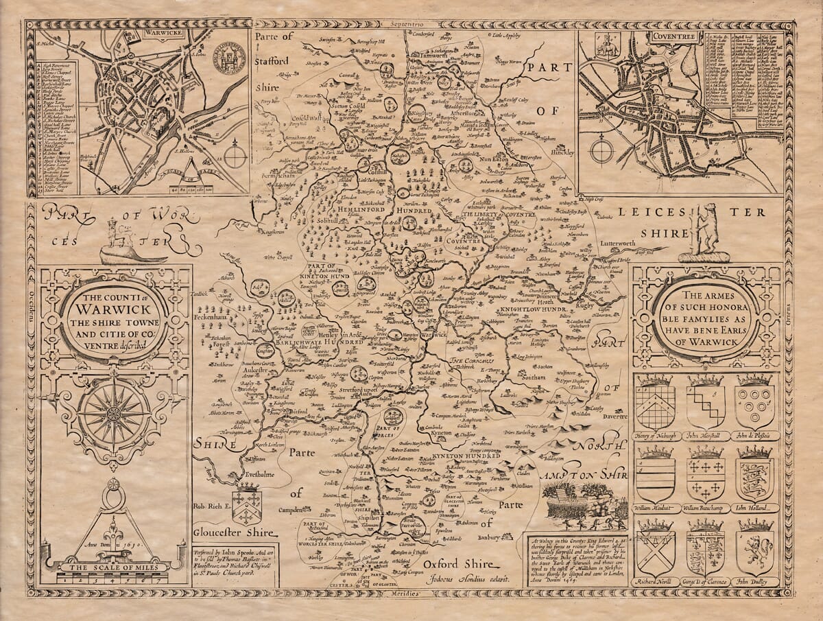 Old Map of Warwickshire
