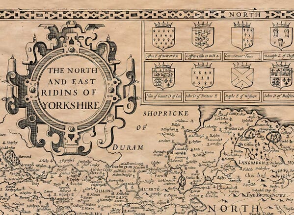 Detail from an old map of Yorkshire North & East Ridings