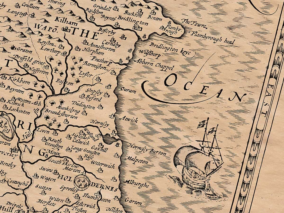Detail from an old map of Yorkshire